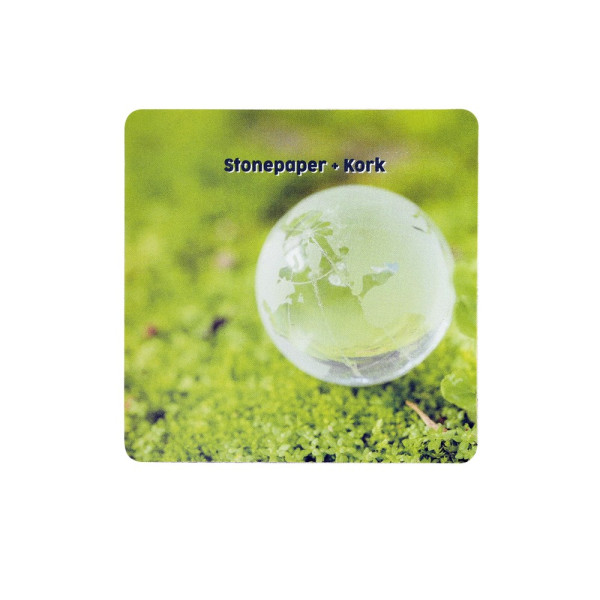 Steinpapier Kork Untersetzer 100 x 100 mm , ca. 4,3 mm dick