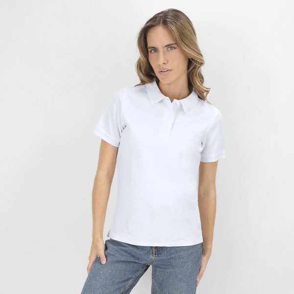 Erwachsene Frauen Weiß Polo-Shirt Koupan