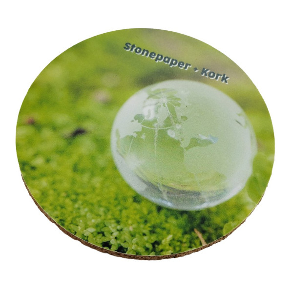 Steinpapier Kork Untersetzer 100 mm rund , ca. 4,3 mm dick